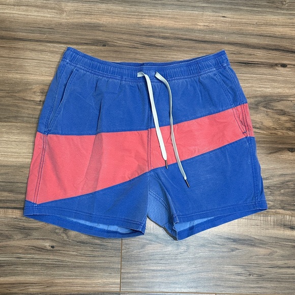 Faded Harbor Boxer Brief Lined Swim Trunks Men’s Large Blue and Red - Picture 1 of 5